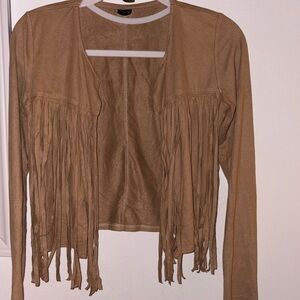 Tan Fringe Suede Jacket